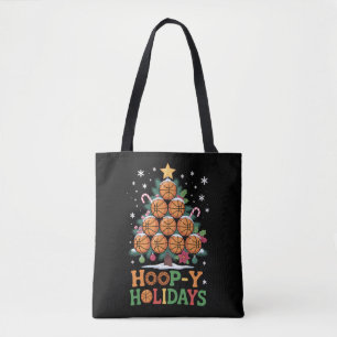 バスケットボールのクリスマス ホリデー スポーツ トートバッグ