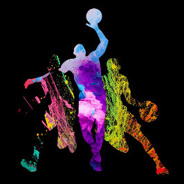 バスケットボールのグラフィティシルエットバスケットボール選手 シール