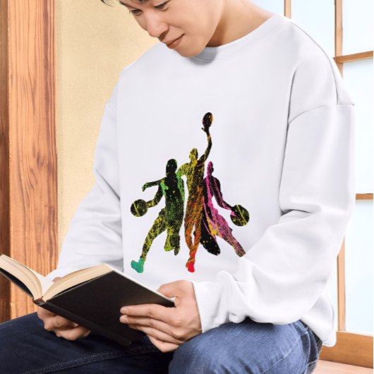 バスケットボールのグラフィティシルエットバスケットボール選手 パーカ