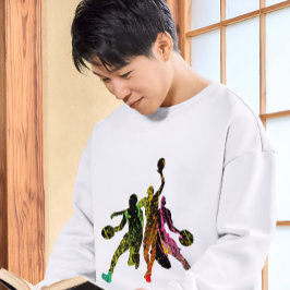 バスケットボールのグラフィティシルエットバスケットボール選手 Tシャツ