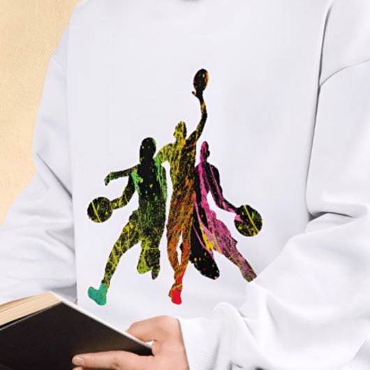 バスケットボールのグラフィティシルエットバスケットボール選手 Tシャツ