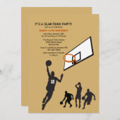 バスケットボールのゲーム招待状 招待状 (正面/裏面)