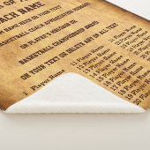 バスケットボールのコーチでの全選手の名前，贈り物アイディア シェルパブランケット (3/4)