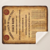 バスケットボールのコーチでの全選手の名前，贈り物アイディア シェルパブランケット (正面(横))