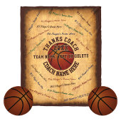 バスケットボールのコーチに贈り物を贈るプレイヤー全員 フリースブランケット