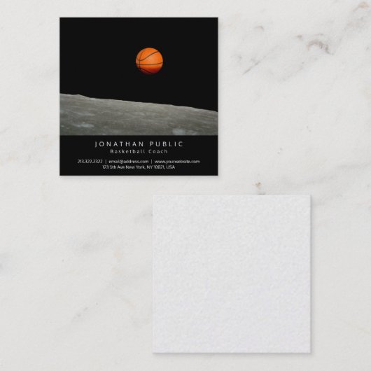 バスケットボールのコーチのインストラクターのエレガントな贅沢 スクエア名刺 (正面/裏面)