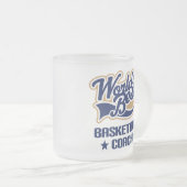 バスケットボールのコーチのギフト(世界のベスト) フロストグラスマグカップ (正面右)