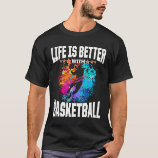 バスケットボールのコーチのギフトBaで人生が良おもしろいい Tシャツ
