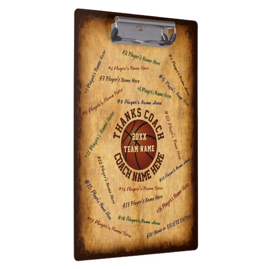 バスケットボールのコーチのクリップボードをすべてのプレーヤー個人化して下さい クリップボード (右)