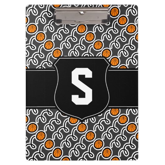 バスケットボールのコーチのクリップボード|のパーソナライズなモノグラム クリップボード (正面)