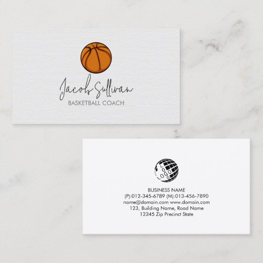 バスケットボールのコーチのスポーツスカウト 名刺 (正面/裏面)