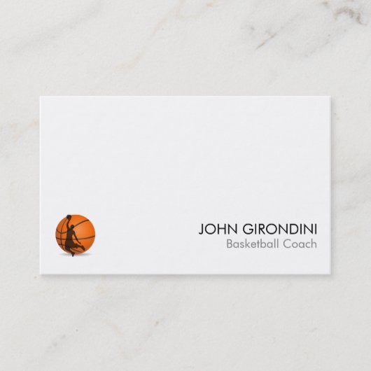 バスケットボールのコーチのトレーナーのモダンで粋な紫外線マット 名刺 (正面)