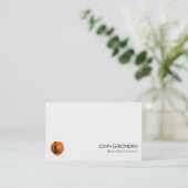 バスケットボールのコーチのトレーナーのモダンで粋な紫外線マット 名刺 (スタンド正面)