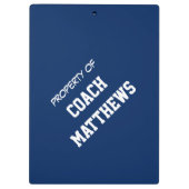 バスケットボールのコーチのパーソナライズなクリップボード クリップボード (裏面)