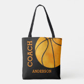 バスケットボールのコーチのパーソナライズなスポーツのヴィンテージのレトロ トートバッグ (裏面)