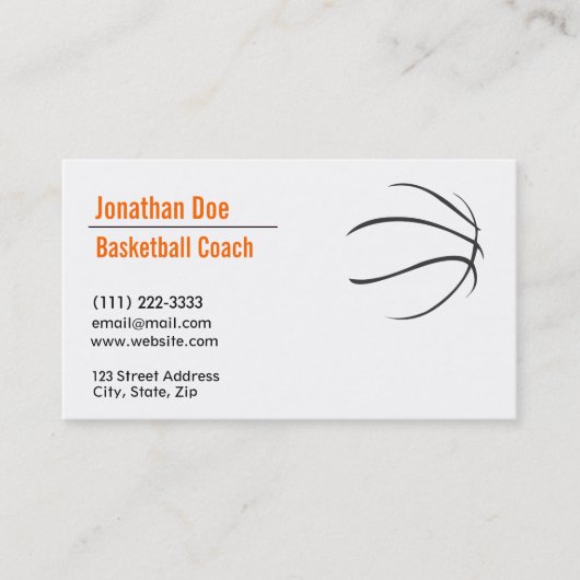 バスケットボールのコーチの名刺 名刺 (正面)