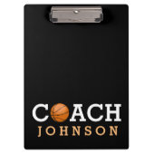 バスケットボールのコーチの名前をカスタムする クリップボード (正面)