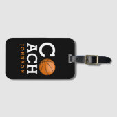 バスケットボールのコーチの名前をカスタムする ラゲッジタグ (正面横)