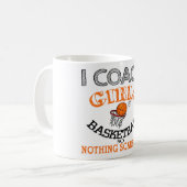 バスケットボールのコーチの女の子のギフト コーヒーマグカップ (正面左)