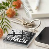 バスケットボールのコーチの正方形のkeychain キーホルダー (正面右)