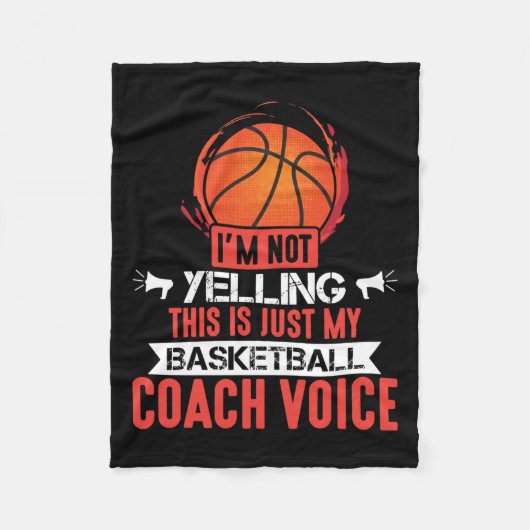 バスケットボールのコーチボイス フリースブランケット (正面)