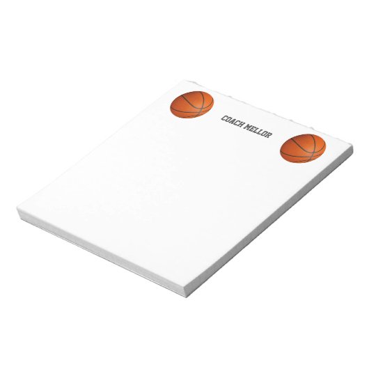 バスケットボールのコーチ名前をカスタムする ノートパッド (回転)