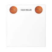 バスケットボールのコーチ名前をカスタムする ノートパッド (正面)