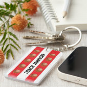 バスケットボールのコーチ、プレイヤーのキーチェーン、赤と白 キーホルダー (正面右)