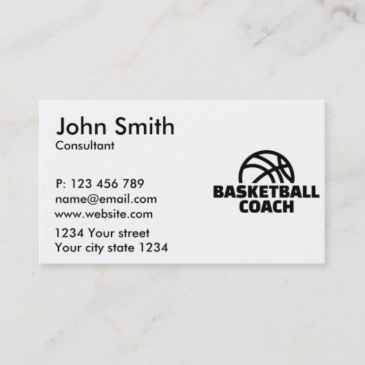 バスケットボールのコーチ 名刺 (正面)