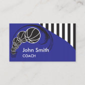 バスケットボールのコーチ-青 名刺 (正面)