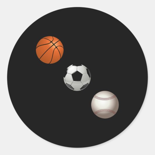 バスケットボールのサッカーと野球は私のお気に入りのSpo ラウンドシール (正面)