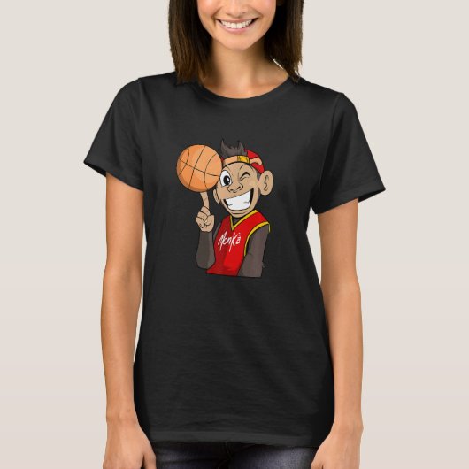 バスケットボールのサル Tシャツ (正面)