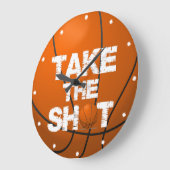 バスケットボールのショットを取る ラージ壁時計 (傾斜)