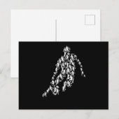 バスケットボールのシルエットスポーツ選手のファンチーム ポストカード (正面/裏面)