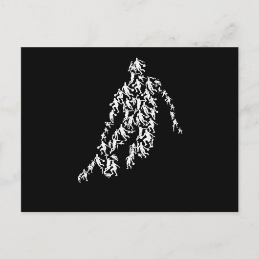 バスケットボールのシルエットスポーツ選手のファンチーム ポストカード (正面)