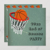 バスケットボールのシーズンのパーティの招待状の端 招待状 (正面/裏面)