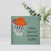 バスケットボールのシーズンのパーティの招待状の端 招待状 (スタンド正面)