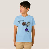 バスケットボールのジャンプショット-紫色のTシャツおよびギフト Tシャツ (正面フル)