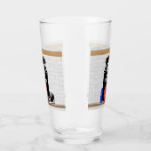 バスケットボールのジャージーパーソナライズな白黒Bac タンブラーグラス (左)