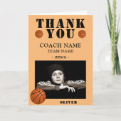 バスケットボールのスポーツフォトコーチ サンキューカード (正面)
