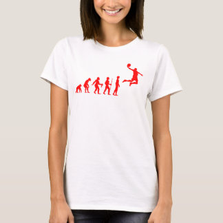 バスケットボールのダンクへ進化する面白い人類進化 Tシャツ