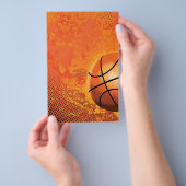 バスケットボールのチームプレーヤートーナメントコートスポーツ チラシ (ハンドル)