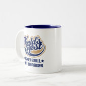バスケットボールのチームマネージャーのギフト ツートーンマグカップ (正面左)