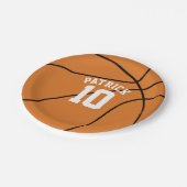 バスケットボールのテーマのパーティー ペーパープレート (アングル)