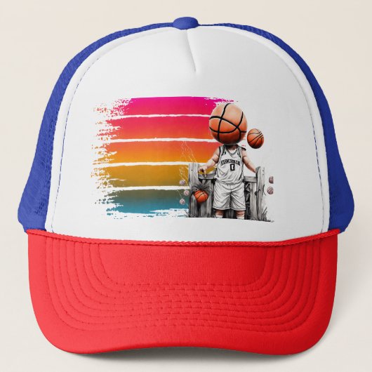 バスケットボールのデザインと野球、トラックの帽子 キャップ (正面)