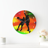 バスケットボールのデュオ明るい裁判所ライト ラージ壁時計 (ホーム)