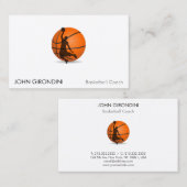 バスケットボールのトレーナーのコーチのモダンで粋な紫外線光沢 名刺 (正面/裏面)