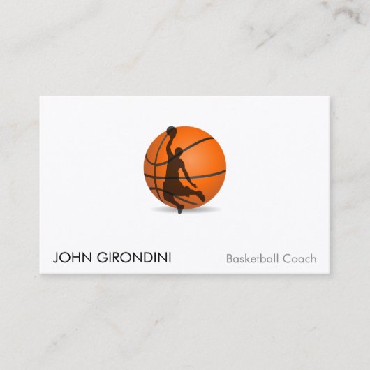 バスケットボールのトレーナーのコーチのモダンで粋な紫外線光沢 名刺 (正面)