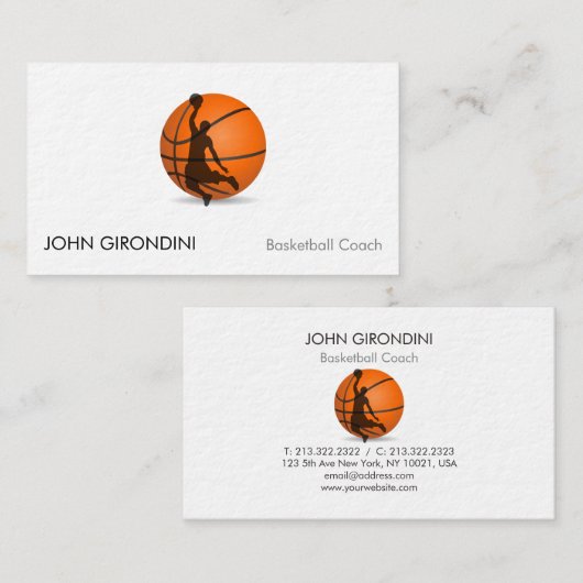 バスケットボールのトレーナーのコーチのモダンな署名の紫外線マット 名刺 (正面/裏面)