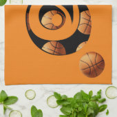 バスケットボールのナンバー8 キッチンタオル (折り畳み)